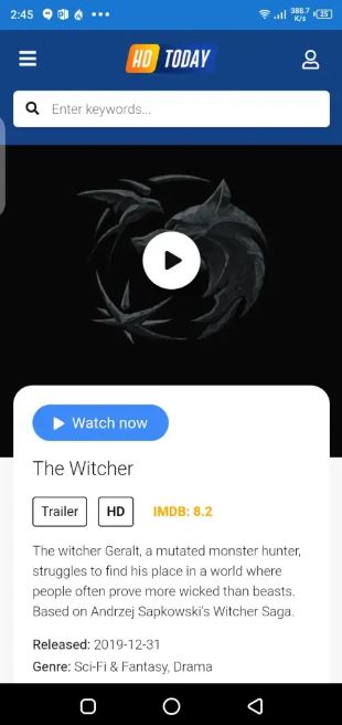 HDToday APK Free Download